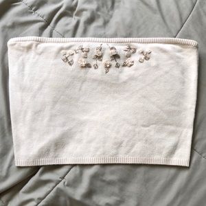 light pink embroidered tube top